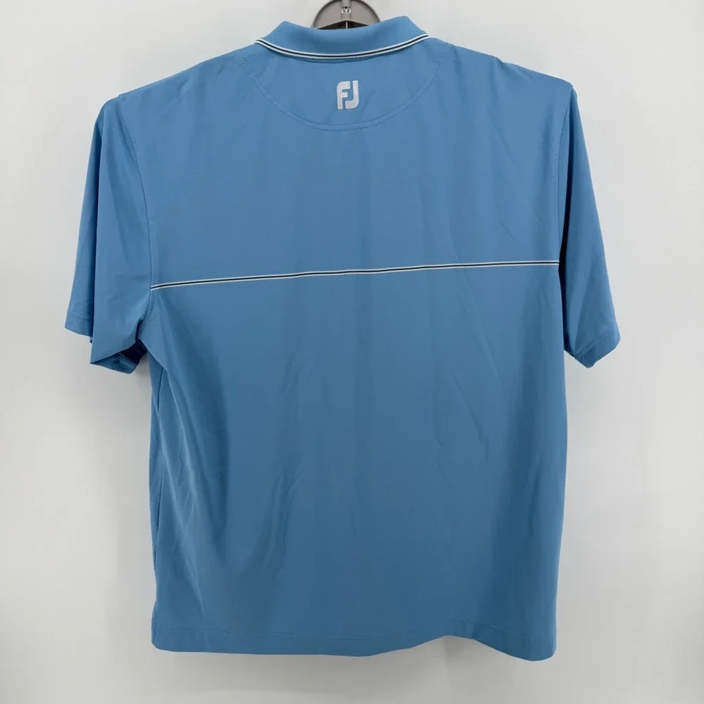 FootJoy ProDry Mens 2XL Blue Chest Stripe Performance Golf Polo Shirt 29578